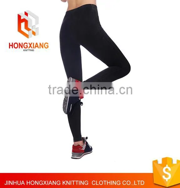 Hongxiang Sex High Waist Stretched Gym Clothes Spandex Running Tights Women Sports Leggings Fitness Yoga Pants photo-3