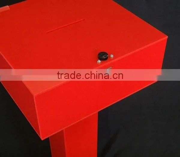 GH-RJ024 Upright Red Suggestion Box, Wholesale Acrylic Donation Box photo-2
