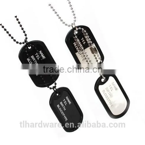 2016 New Unique Designer Mens Military Army Style Black 2 Dog Tags Chain Mens Pendant Necklace Jewelry Accessories Hot photo-3