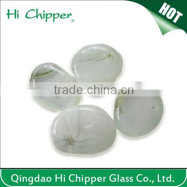 Amber Colored Iridescent Flat Back Lampwork Glass Beads for Garden photo-5