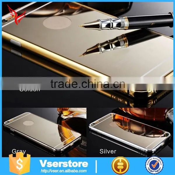 Plastic Material Cellphone Accessory PC Back Mirror Phone Cover for IPhone 6 6s Plus Aluminum Bumper Case photo-4