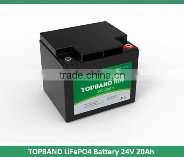 Hot Sale!!! TOPBAND 24V 20Ah LiFePO4 Batteries in China