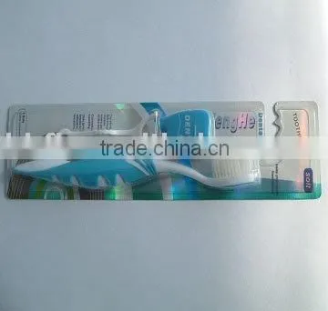 Adult Soft Bristle Tooth Brush With Dental Floss Pick