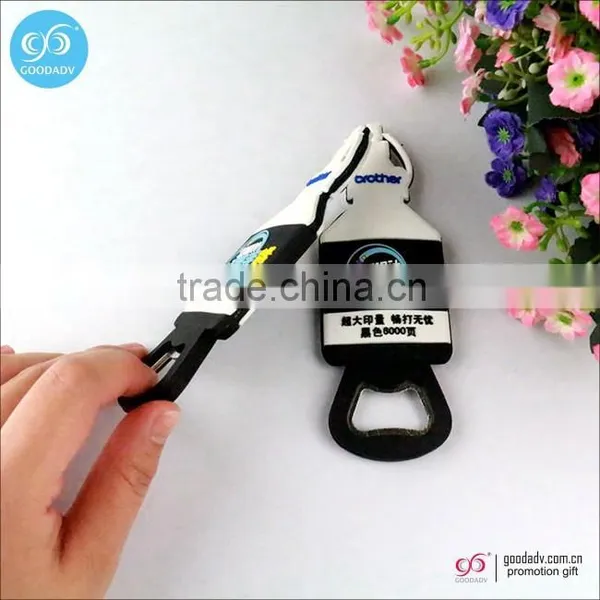 2016 OEM Promotion Gift Soft PVC Plastic Metal Open Bottle Cap Opener Quality Choice photo-3