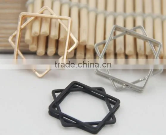 Rock n Roll Stacking Square Brass Gold Silver and Black Ring photo-3