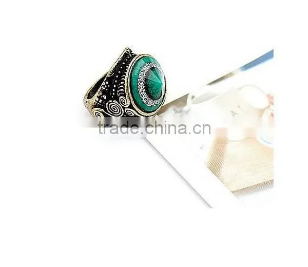 Good Quality Antique Wedding Style Vintage Estate Ruby Emerald Gems Ring photo-5