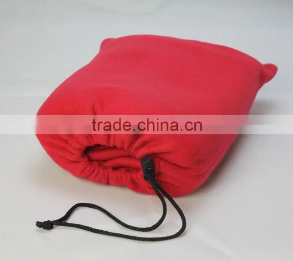 100%polyester Polar Fleece Solid Color Travel Blanket With Pouch photo-2