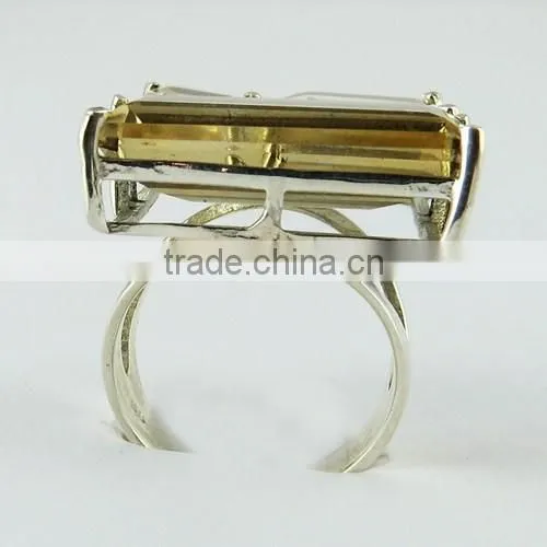 Gemstone Citrine 925 Sterling Silver Ring, Indian Silver Jewellery Supplier, Silver Jewellery India photo-6