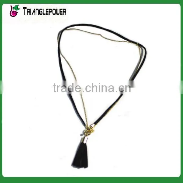 PU Rope Necklace With Metal Ball Chain Pendant Necklace photo-2