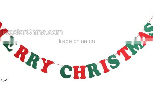 Mixed Color Christmas Santa Claus and Deer Non-woven Christmas Pull Flags Tree Holiday Party Hanging Decorations Ornament photo-2