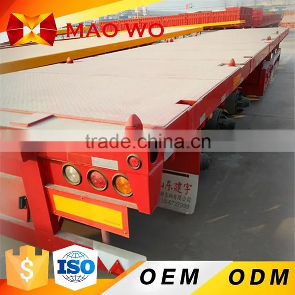 China 20ft Flat Bed Trailer or 40 ft Flatbed Container Semi Trailer for Sale photo-6