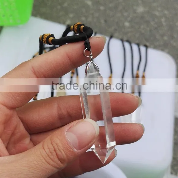 Natural Rock Clear Crystal Obsidian Amethyst Smoky Quartz Gemstone Point Crystal Pendant photo-2