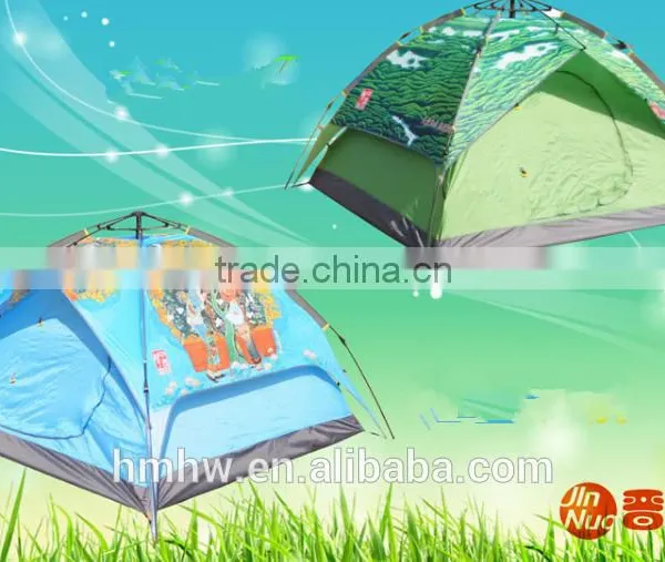 3-4 Person Double Layers Fiberglass Pole Camping Tent photo-2