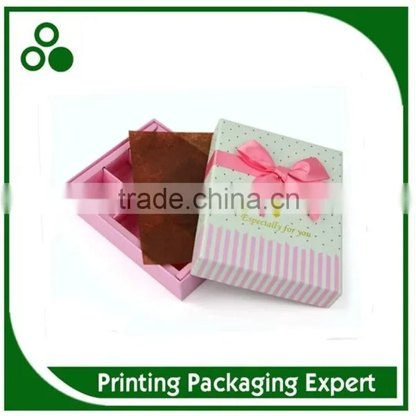 POPULAR CUSTOM HANDMADE RECYCLED DECORATIVE CARDBOARD PACKAGING GIFT CHOCOLATE PAPER BOX WITH RIBBON photo-3