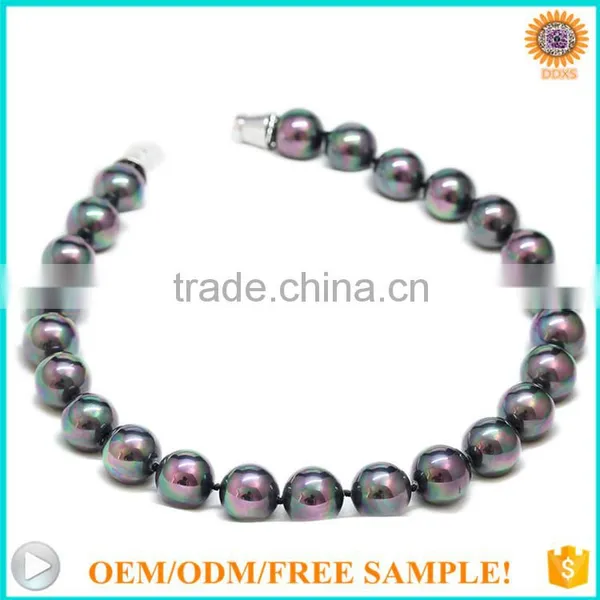 2016 Fashion Imitation Jewellery Black Pearl Necklace photo-3