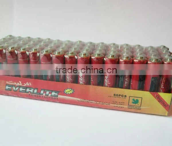 R03 UM-4 SIZE AA DRY CELL BATTERY 5DOZ SHRINK TRAY