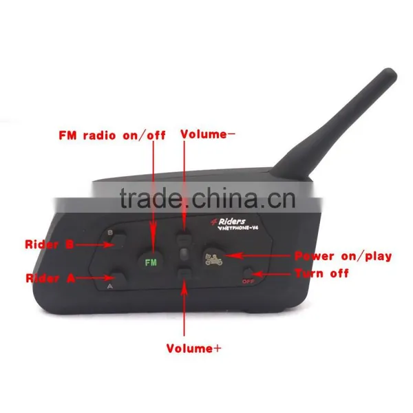 Vnetphone V4 1200m 4-way Full Duplex Intercom Talking at the Same Time Motorcycle Headset Walkie Talkie Waterproof photo-3