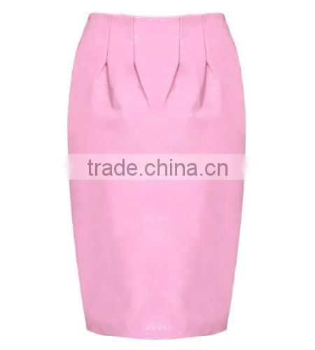 Stylish Lady Women's New Fashion Sexy Slim Shiny PVC PVC Pencil Skirt photo-5