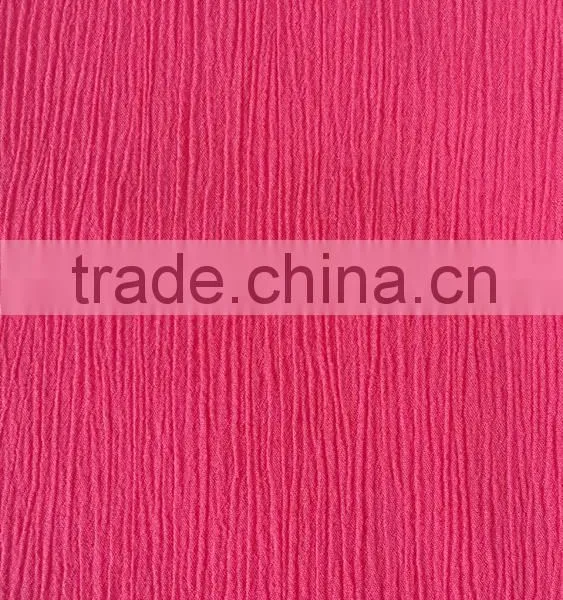 China Fabric Manufacturer Oeko-tex Standard Solid Crinkle Viscose Fabric, 30*24 135gsm Dyed Rayon Crepe Fabric photo-5