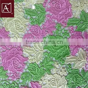 Three Color Chemical Lace Fabric