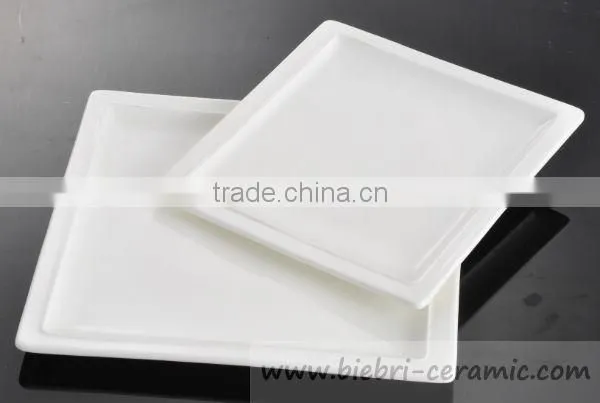 Restaurant Hotel Pure White Porcelain Square Plates Bowls Dinner Sets photo-6