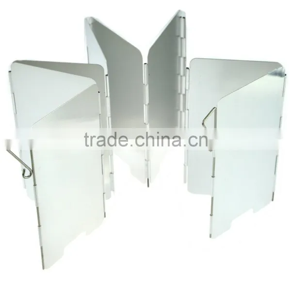 9 Plates Aluminum Foldable Camping BBQ Stove Windshield Screen Wind Shelter photo-4