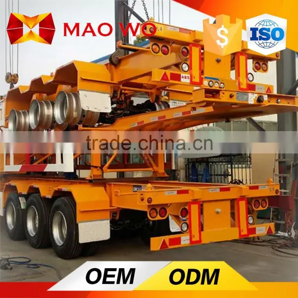 Cheap Price Tri-axle 40ft Skeletal Container Semi Trailer for Sale photo-4