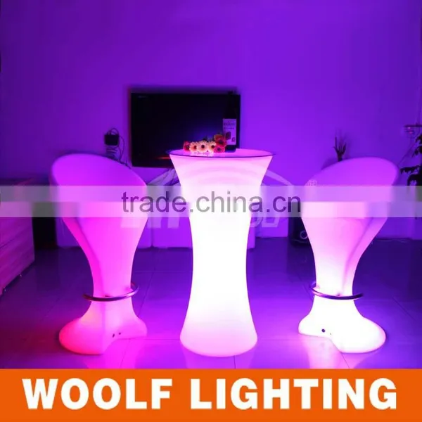 PE Plastic Rechargeable LED Round Cocktail Table Led Furnitur photo-2