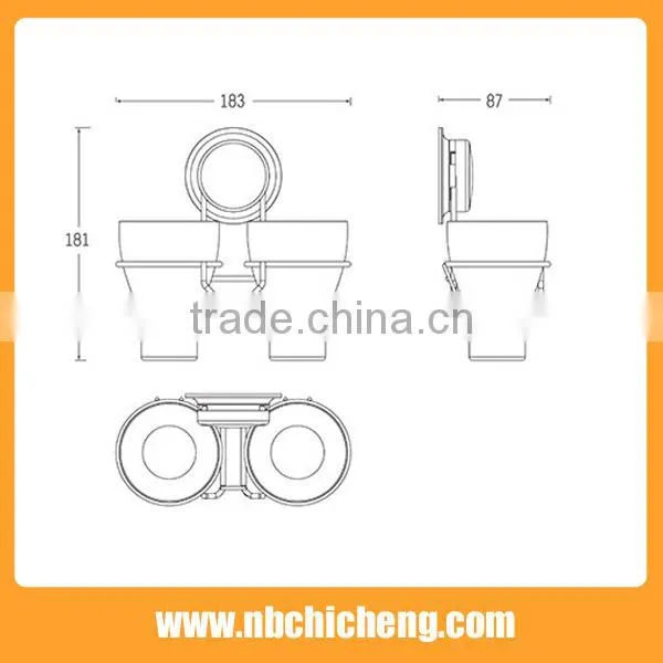 Wall Cup Holder Suction Cup Bathroom Toothbrush Cup Holder Double Cups Bathroom Accessories photo-3