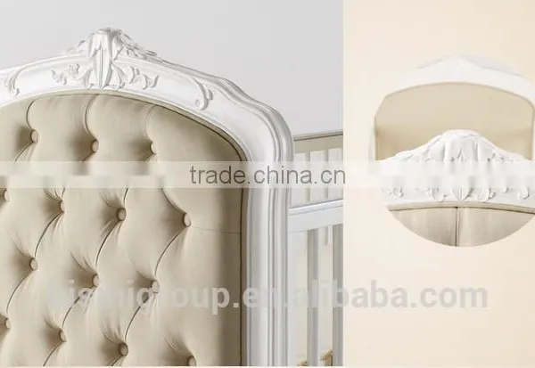 French Style Elegant Portable Baby Bed, Environmental Wooden Baby Crib photo-5