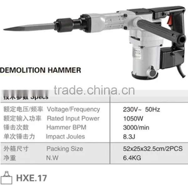 410mm 8.3J 1050W Power Portable Rock Demolition Jack Hammer Small Electric Hydraulic Concrete Breaker Hammer GW8284 photo-2