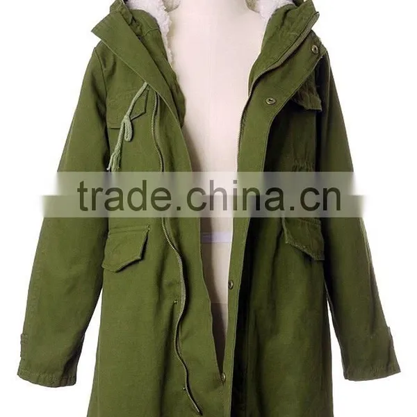 Detachable Faux Fur Jacket With Fur Collar Fur Sleeve ,women Army Green Jacket Coat photo-6