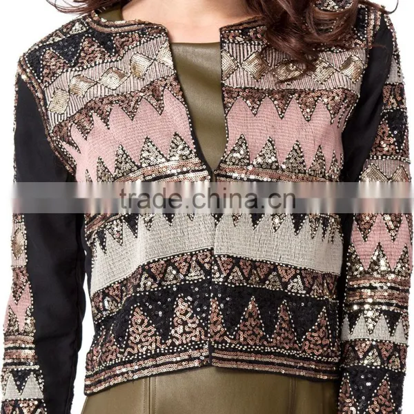 Domin Fashion Factory Wholesale Sequin Ladies Coats Pictures photo-2