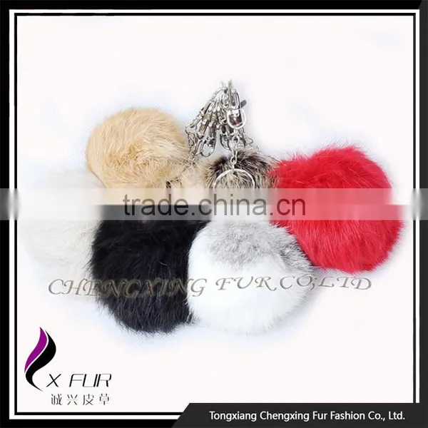 CX-R-36 China Wholesale OEM Fur Ball Rabbit Fur Keychain photo-2
