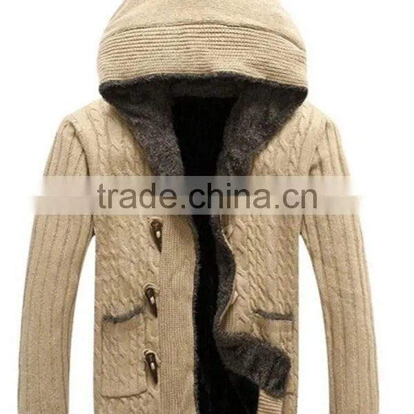 Button Down Pattern Sweater Jersey Heavy Knit Cardigan Man photo-3