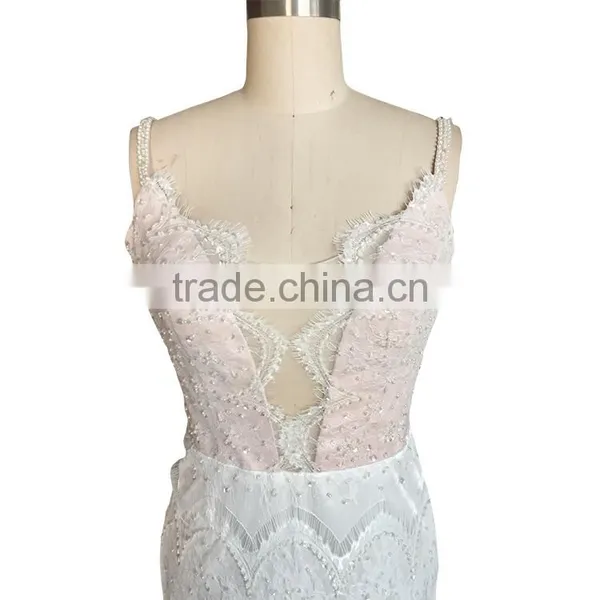 China OEM Supply Backless Sexy Long Tail Wedding Dresses photo-3