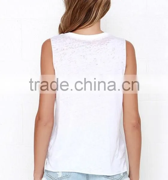 Soft Fabric Graphic Print Muscle Tank Tops Wholesale Women Sleevless Tank Top 2016 photo-5