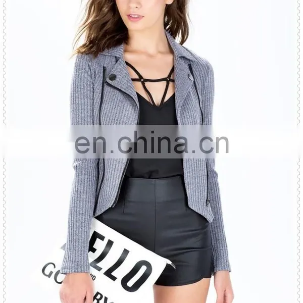 Long Sleeve Decorative Zip Pocket New Style Jacket for Women Wholesale photo-4