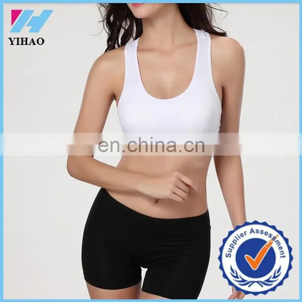 Yihao sexy bra and panty new design padded vest for ladies sports bra cropped camisole hot gym yoga sexy bra