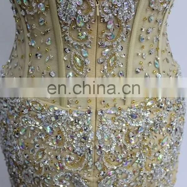 Latest Made in China Beaded Sexy Split Factory Wholesale Evening Dress photo-5