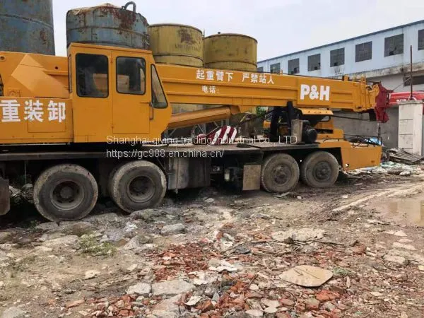 USED P&H 50TON MOBILE TRUCK CRANE photo-2