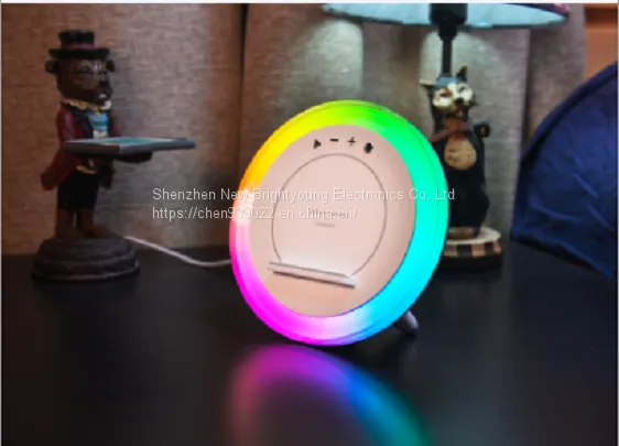 A21 Button Bluetooth Speaker Wireless Charging Colorful Atmosphere Bedside Lamp photo-2