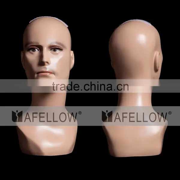 Realist Men Fiberglass Head Mannequin Male Hair Display Model H1107 photo-4