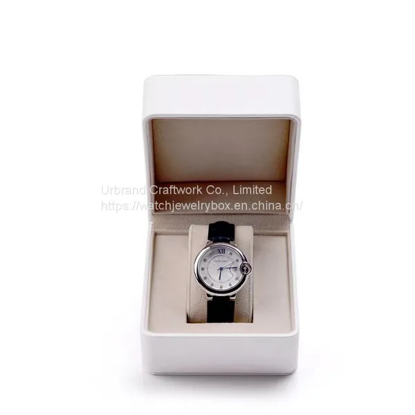 New Design Round Watch Box PU Leather Single Watch Box Gift Box Packaging Storage Gift Box photo-4