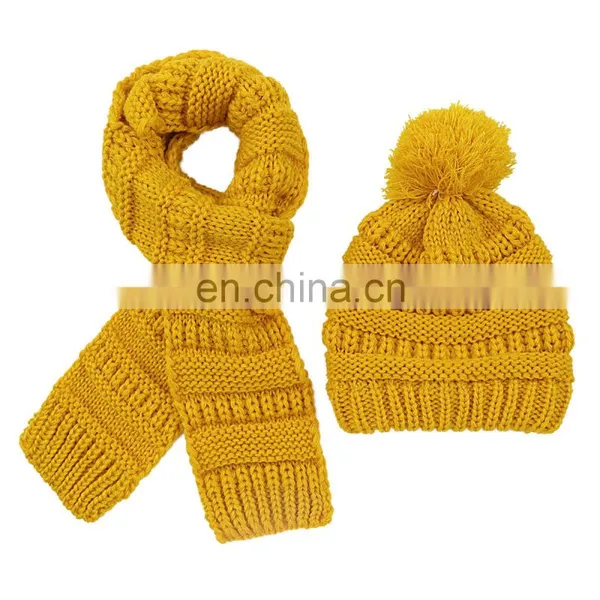 Winter Toddler Hat Scarf Kids Knitted Warm Beanie Hat & Toddler Hats With Rectangle Scarf for Boys Girls photo-5