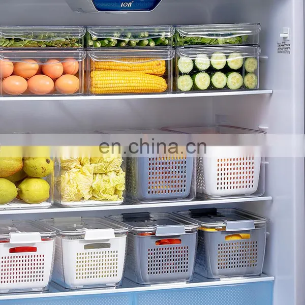 Amazon Hot Fridge Organizers Set Storage Clear Box Bins Bpa Free PET Plastic Food Container Kitchen Storage Organizer With Lid photo-3