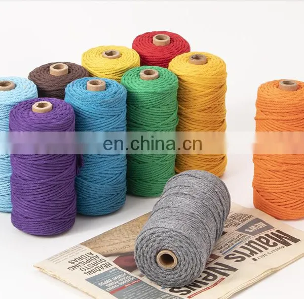 Natural White Color 6mm Cotton Basket Macrame Rope 200m photo-2
