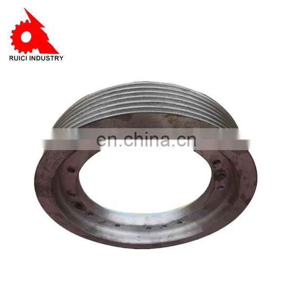 Vermicular Graphite Iron Castings Parts Elevator Parts Iron Pulley Wheel for Building photo-3