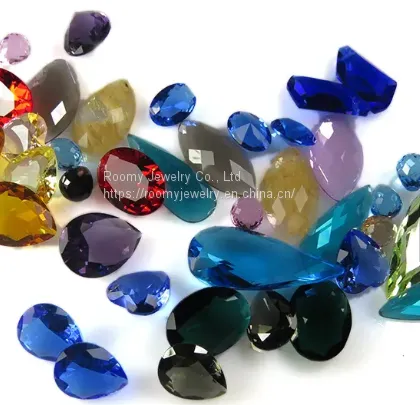 Colored Faceted Briolette Water Drops Jewelry Making Glass Beads Synthetic Gemstones Synthetic Glass