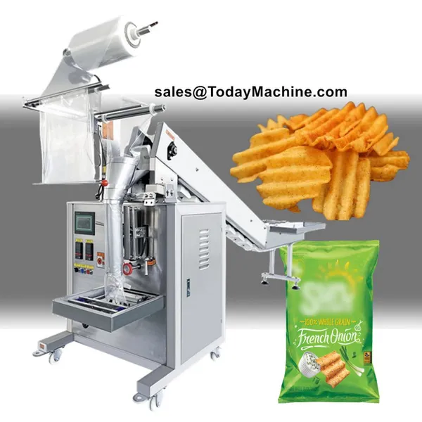 Chain Bucket Type Manual Filling Cake Corn Puffs Snacks Bag Packing Machine photo-3
